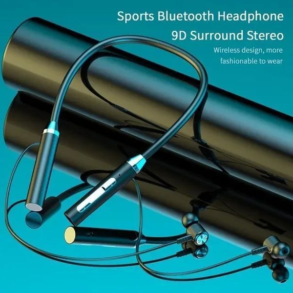 Бездротові Bluetooth-навушники 5.0 з шийним ремінцем Чорні 2497052380 фото