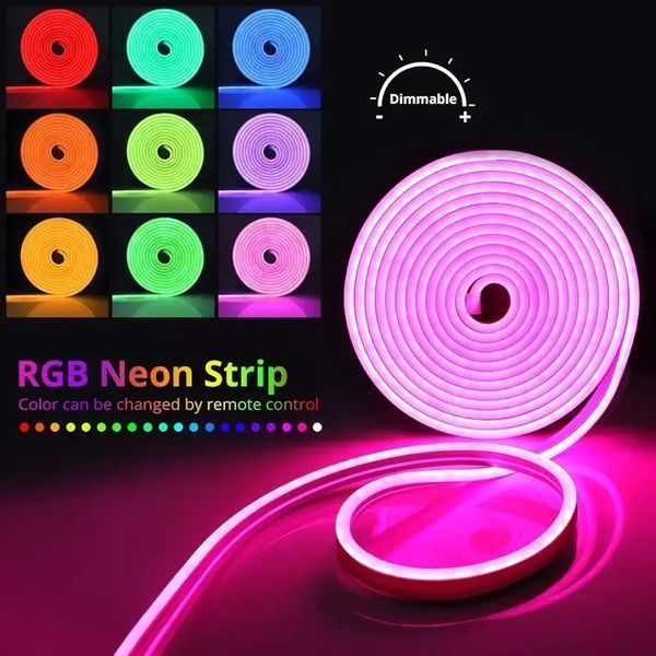 Розумна Неонова LED Стрічка RGBIC 5м (Dream Color) з Bluetooth та Пультом | Гнучкий Неон від USB 5V 2597181699 фото