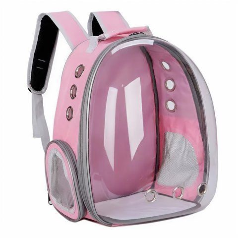 Рюкзак-переноска для кота кішки з панорамним виглядом Pink 2598377221 фото