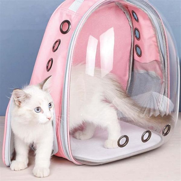 Рюкзак-переноска для кота кішки з панорамним виглядом Pink 2598377221 фото