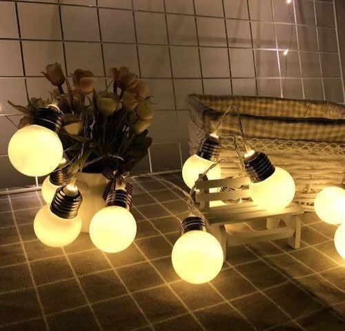 Ретро гірлянда з матовими лампочками тепле біле світло на батарейках AA 12 лампочок 2863950881 фото