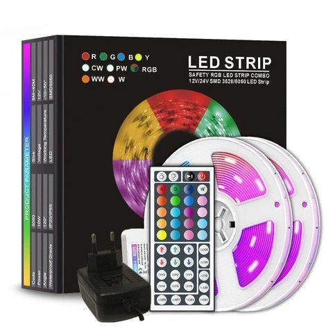 Світлодіодна стрічка RGB 5050 90 LED 5 м з пультом 2417740307 фото