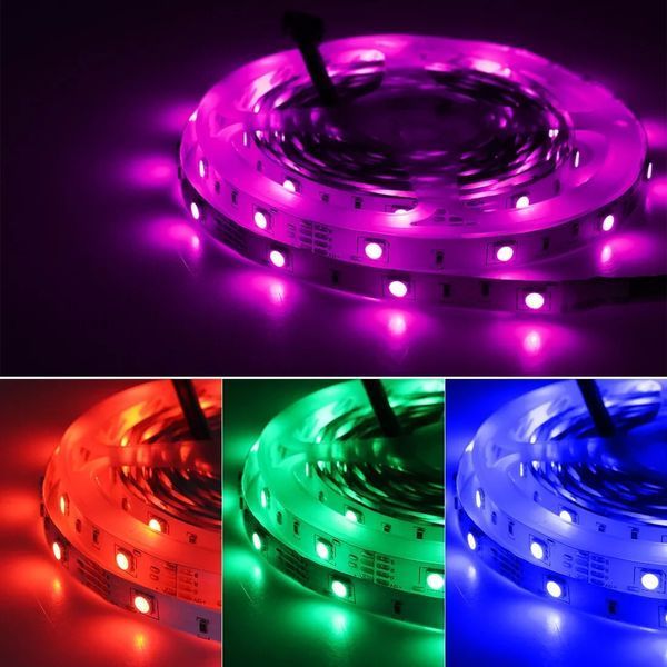 Світлодіодна стрічка RGB 5050 90 LED 5 м з пультом 2324068495 фото