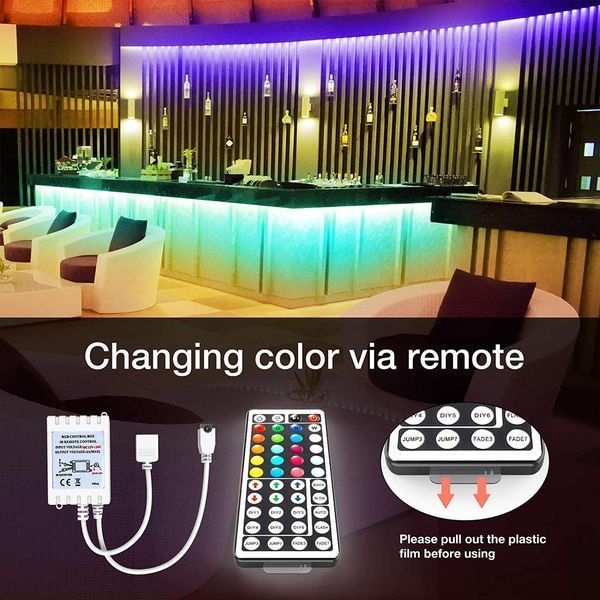 Світлодіодна стрічка RGB 5050 90 LED 5 м з пультом 2324068495 фото