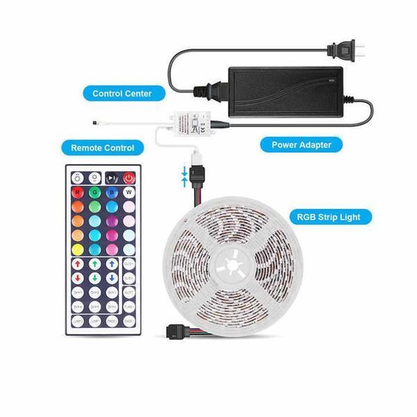 Світлодіодна стрічка RGB 5050 90 LED 5 м з пультом 2324068495 фото