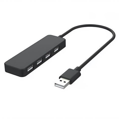 Ультратонкий 4-портовий концентратор USB 2.0 HUB Чорний 2547336572 фото