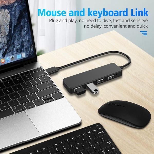 Ультратонкий 4-портовий концентратор USB 2.0 HUB Чорний 2547336572 фото