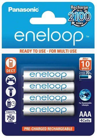 Акумулятор PANASONIC Eneloop AAA 800mAh білий, ціна за набор 4 шт 1766109796 фото