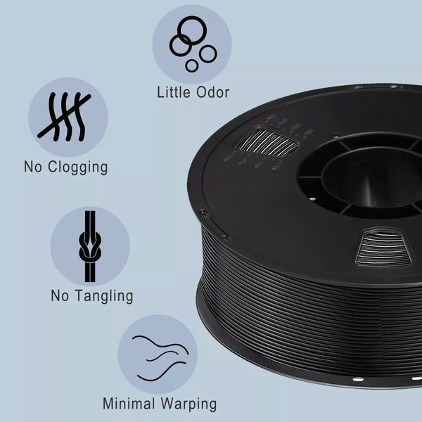 Філамент PLA пластик для 3D друку, 3D Filament 1 кг 1.75 мм Чорний 2612174266 фото